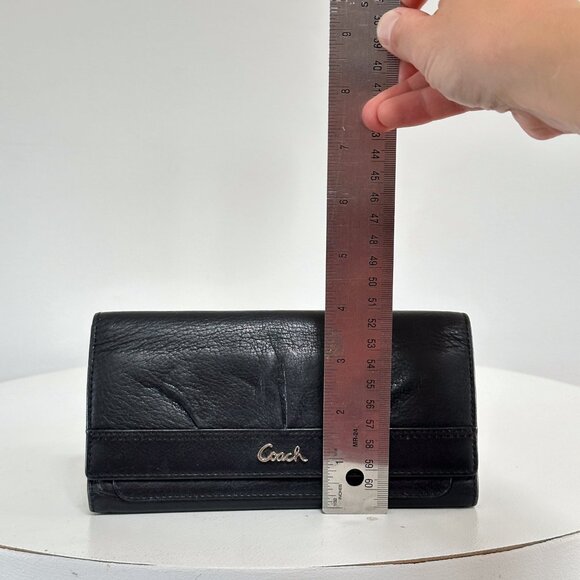 Vintage Coach Soho Trifold Soft Black Leather Wallet - Picture 5 of 5